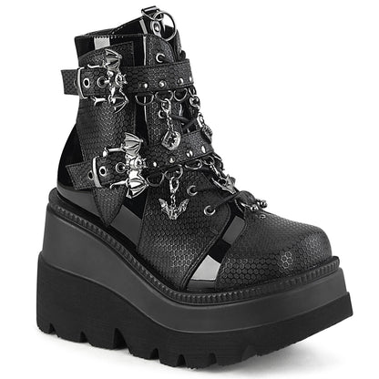 4 1/2" Wedge PF Ankle Boot, Side Zip (Demonia SHA66/BVL)