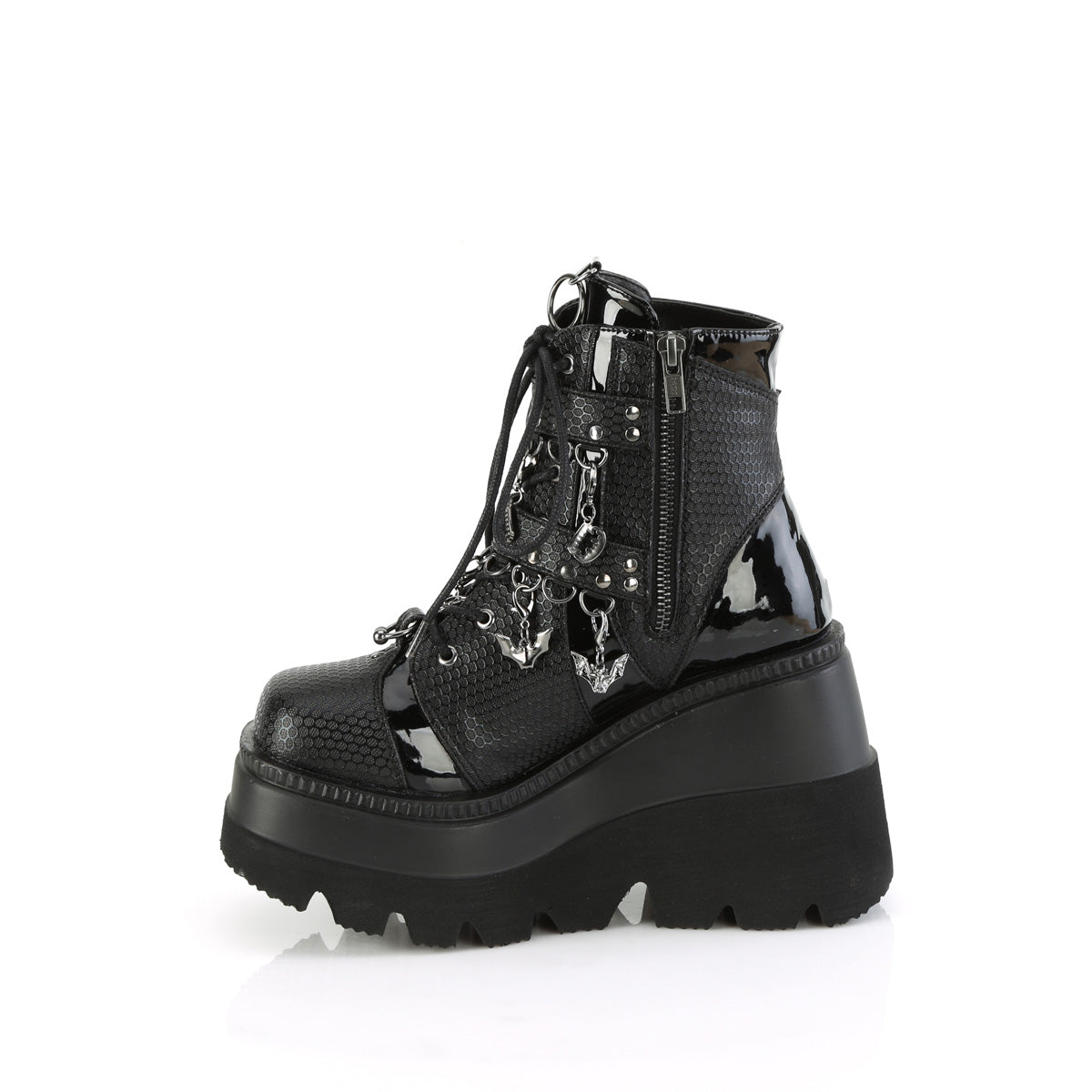 4 1/2" Wedge PF Ankle Boot, Side Zip (Demonia SHA66/BVL)