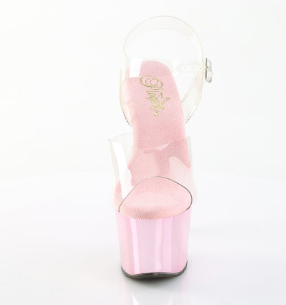 7" Heel, 2 3/4" PF Ankle Strap Sandal (Pleaser SKY308CHRS/C/BPCH-RS)