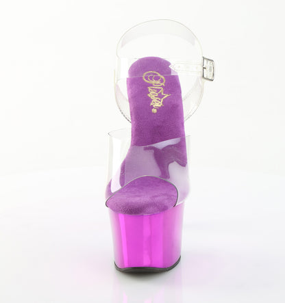 7" Heel, 2 3/4" PF Ankle Strap Sandal (Pleaser SKY308CHRS/C/BPCH-RS)