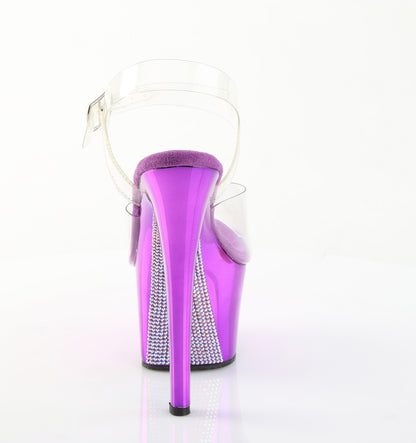 7" Heel, 2 3/4" PF Ankle Strap Sandal (Pleaser SKY308CHRS/C/BPCH-RS)