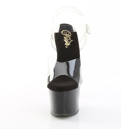 7" Heel, 2 3/4" PF Ankle Strap Sandal (Pleaser SKY308CRS/C/B-CHARS)