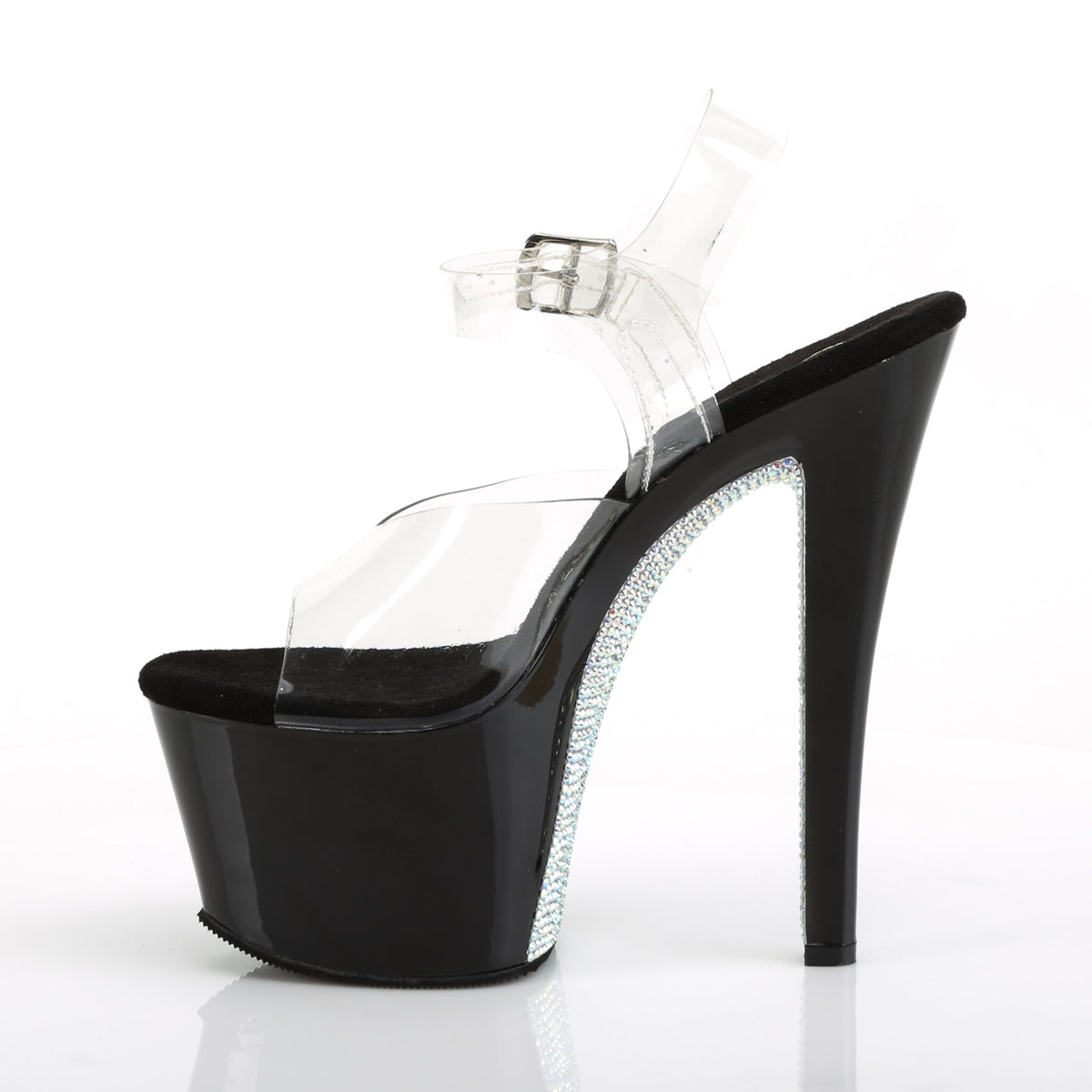 7" Heel, 2 3/4" PF Ankle Strap Sandal (Pleaser SKY308CRS/C/B-CHARS)