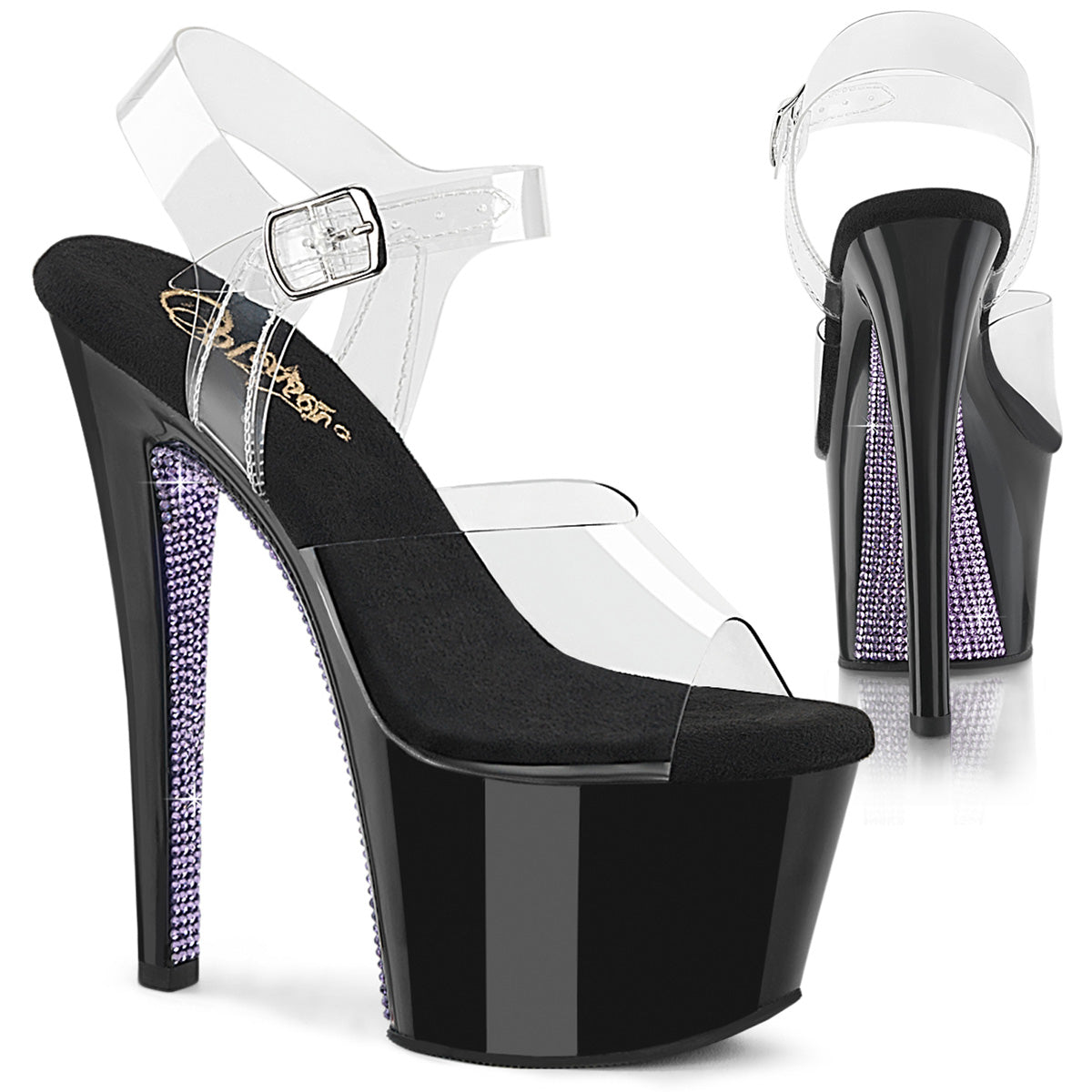 7" Heel, 2 3/4" PF Ankle Strap Sandal (Pleaser SKY308CRS/C/B-CHARS)