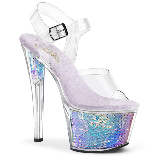7" Heel, 2 3/4" PF Ankle Strap Sandal (Pleaser SKY308MC/C/LVHG)