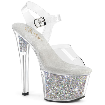 7" Heel, 2 3/4" PF Ankle Strap Sandal w/RS Inserts (Pleaser SKY308RSI/C/C-SRS)