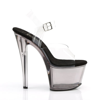 7" Heel, 2 3/4" Tinted PF Ankle Strap Sandal (Pleaser SKY308T/C/SMK)