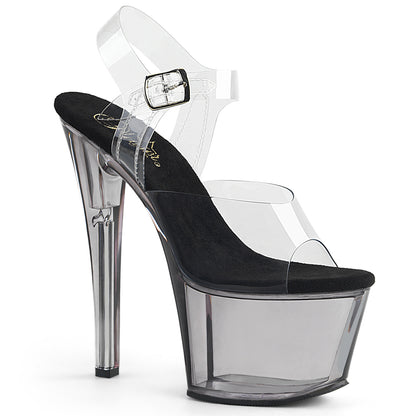 7" Heel, 2 3/4" Tinted PF Ankle Strap Sandal (Pleaser SKY308T/C/SMK)