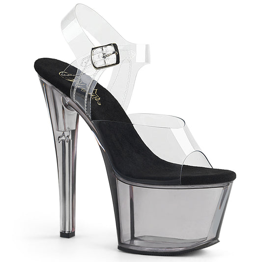 7" Heel, 2 3/4" Tinted PF Ankle Strap Sandal (Pleaser SKY308T/C/SMK)