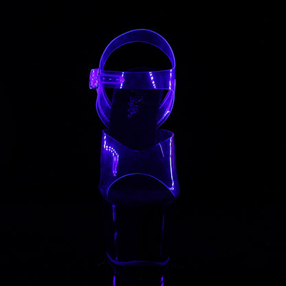 *7" Heel, 2 3/4" PF Ankle Strap Sandal w/ Contrast Bottom (Pleaser SKY308TT/C/B-NPN)