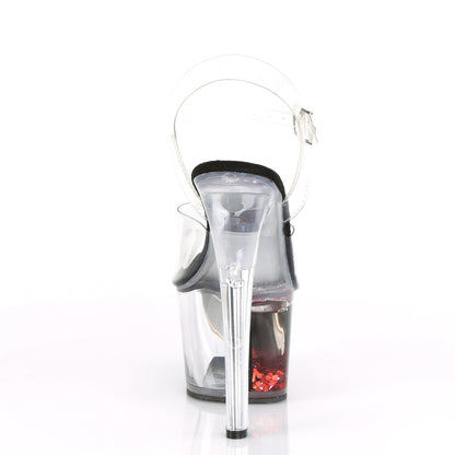 *7" Heel, 2 3/4" PF Ankle Strap Sandal w/ Liquid Infused PF (Pleaser SKY308WHG/C/B-RG)