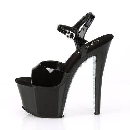 7" Heel, 2 3/4" PF Ankle Strap Sandal (Pleaser SKY309CRS/B/B-SRS)