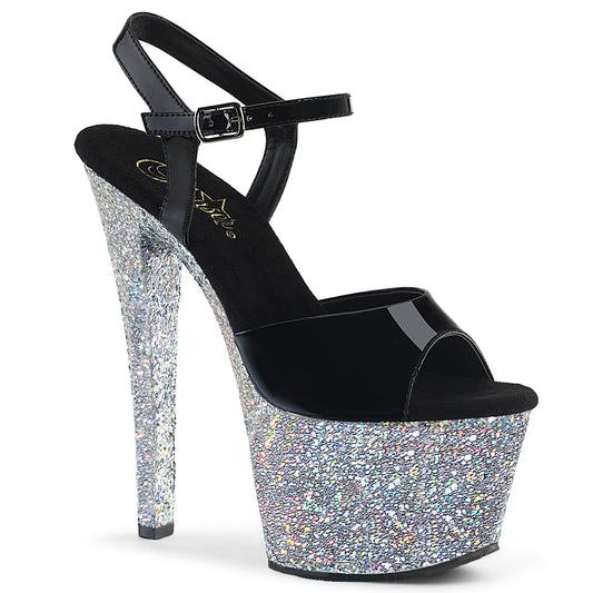 7" Heel, 2 3/4" PF Ankle Strap Sandal (Pleaser SKY309LG/B/SG)