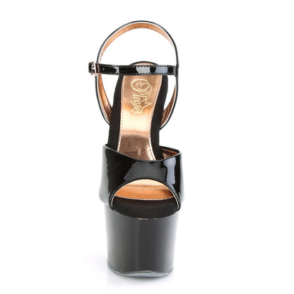 *7" Heel, 2 3/4" PF Two Tone Ankle Strap Sandal (Pleaser SKY309TT/B/B-ROGCH)