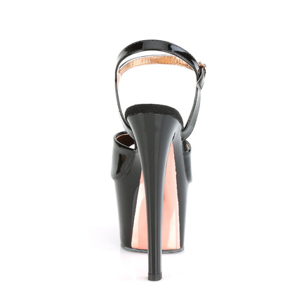 *7" Heel, 2 3/4" PF Two Tone Ankle Strap Sandal (Pleaser SKY309TT/B/B-ROGCH)