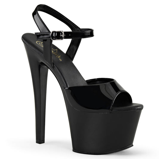 *7" Heel, 2 3/4"PF All Vegan Ankle Strap Sandal (Pleaser SKY309VL/B/M)