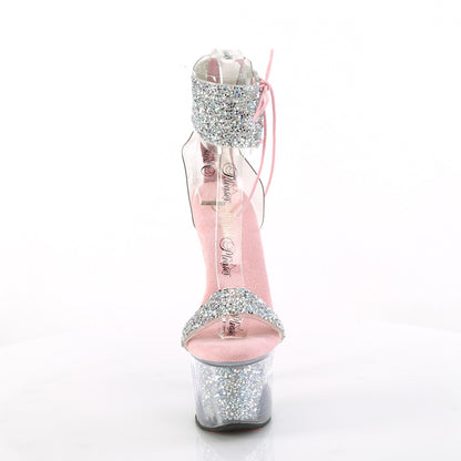 7" Heel, 2 3/4" PF Ankle Cuff Sandal w/RS, Back Zip (Pleaser SKY327RSI/RS-B/RS)