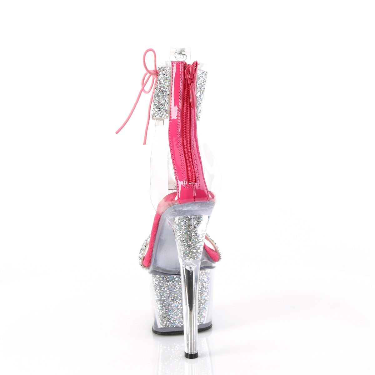 7" Heel, 2 3/4" PF Ankle Cuff Sandal w/RS, Back Zip (Pleaser SKY327RSI/RS-B/RS)