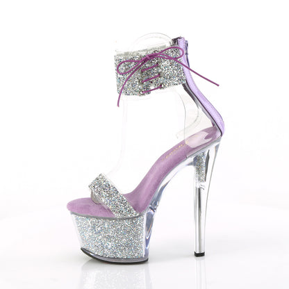 7" Heel, 2 3/4" PF Ankle Cuff Sandal w/RS, Back Zip (Pleaser SKY327RSI/RS-B/RS)