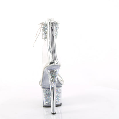 7" Heel, 2 3/4" PF Ankle Cuff Sandal w/RS, Back Zip (Pleaser SKY327RSI/RS-B/RS)