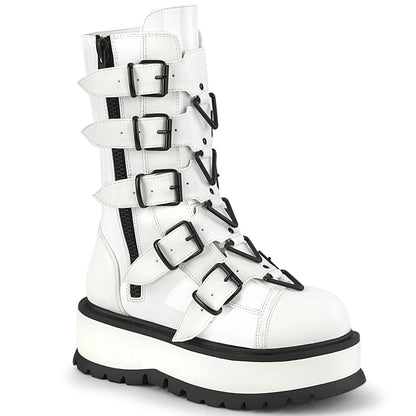 2" PF Mid-Calf Boot w/ 5 Buckle Straps, Outside Zip (Demonia SLK160/BPT-VL)
