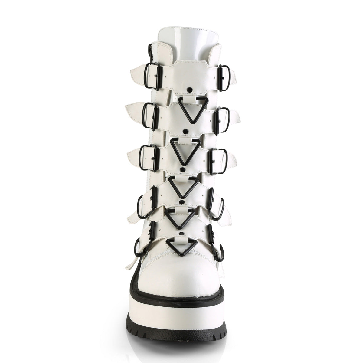 2" PF Mid-Calf Boot w/ 5 Buckle Straps, Outside Zip (Demonia SLK160/BPT-VL)