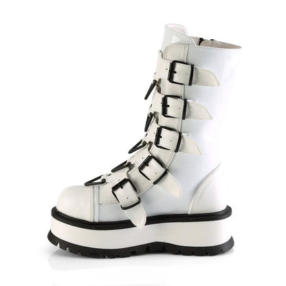 2" PF Mid-Calf Boot w/ 5 Buckle Straps, Outside Zip (Demonia SLK160/BPT-VL)