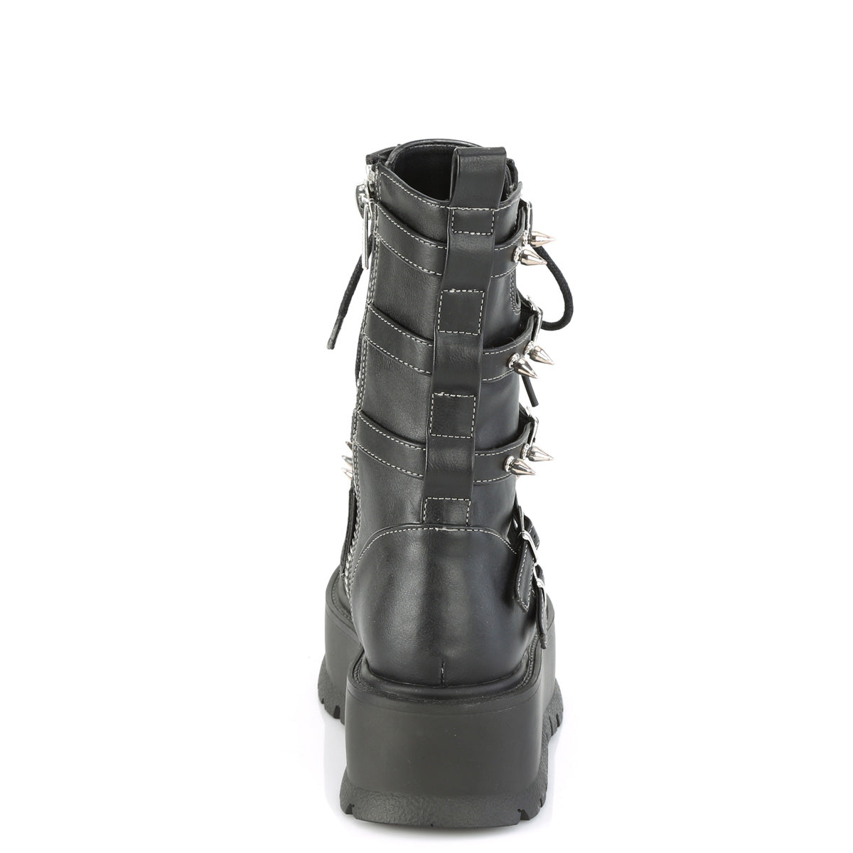 2" PF Lace-Up Mid-Calf Boot, Side Zip (Demonia SLK165/BVL)