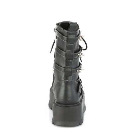 2" PF Lace-Up Mid-Calf Boot, Side Zip (Demonia SLK165/BVL)