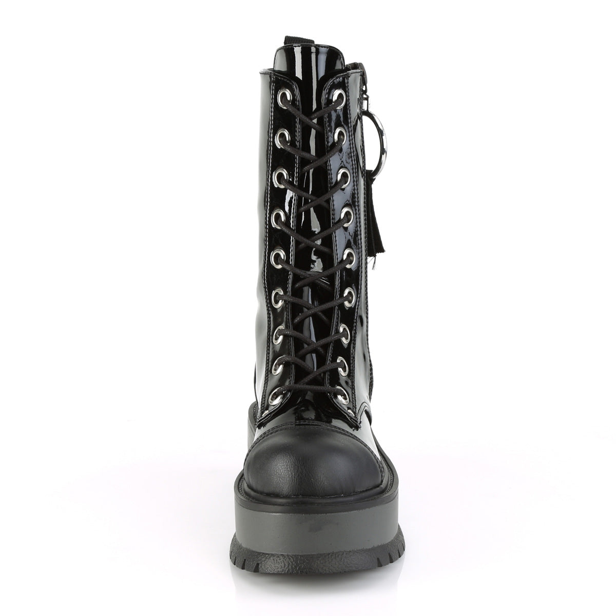 2" PF Lace-Up Mid-Calf Boot, Outside Zip (Demonia SLK220/BPT-VL)