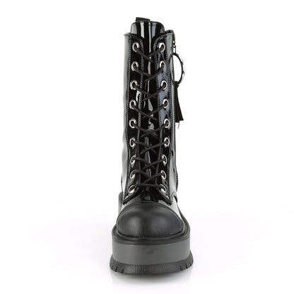 2" PF Lace-Up Mid-Calf Boot, Outside Zip (Demonia SLK220/BPT-VL)
