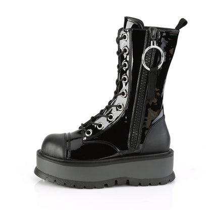 2" PF Lace-Up Mid-Calf Boot, Outside Zip (Demonia SLK220/BPT-VL)