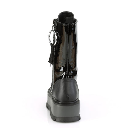 2" PF Lace-Up Mid-Calf Boot, Outside Zip (Demonia SLK220/BPT-VL)