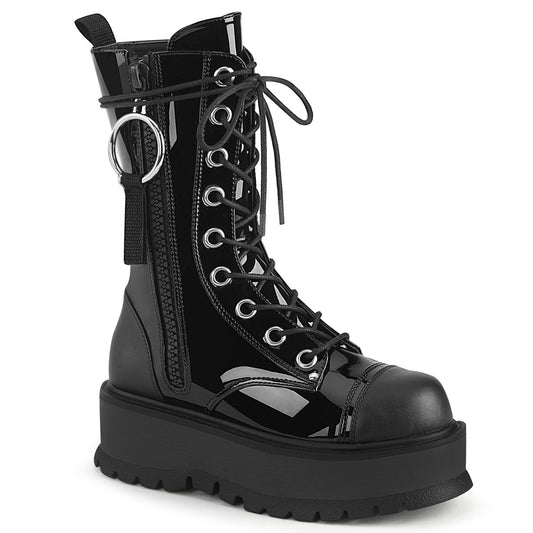 2" PF Lace-Up Mid-Calf Boot, Outside Zip (Demonia SLK220/BPT-VL)