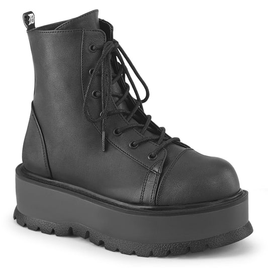 2" PF Lace-Up Ankle Boot, Side Zip (Demonia SLK55/BVL)
