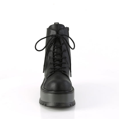 2" PF Lace-Up Ankle Boot, Side Zip (Demonia SLK55/BVL)