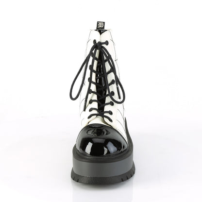2" PF Lace-Up Ankle Boot, Side Zip (Demonia SLK88/BVL-PT)