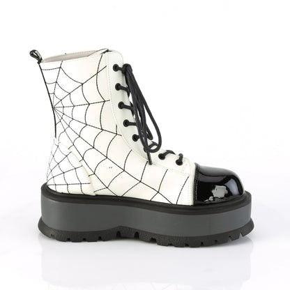 2" PF Lace-Up Ankle Boot, Side Zip (Demonia SLK88/BVL-PT)