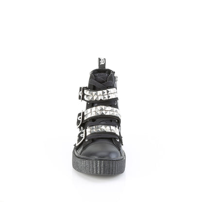 *1 1/2"PF Round Toe Lace-Up Front High Top Creeper Sneaker (Demonia SNK225/BCA-VL)
