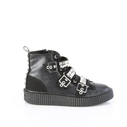 *1 1/2"PF Round Toe Lace-Up Front High Top Creeper Sneaker (Demonia SNK225/BCA-VL)