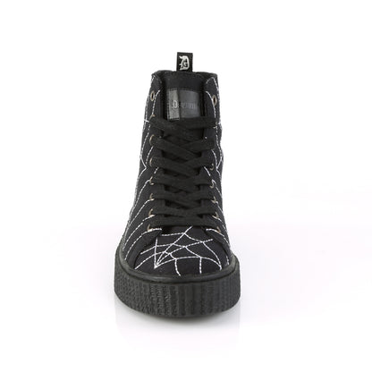 1 1/2"PF Round Toe Lace-Up Front High Top Creeper Sneaker (Demonia SNK250/BCA)