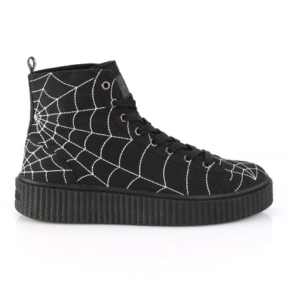 1 1/2"PF Round Toe Lace-Up Front High Top Creeper Sneaker (Demonia SNK250/BCA)