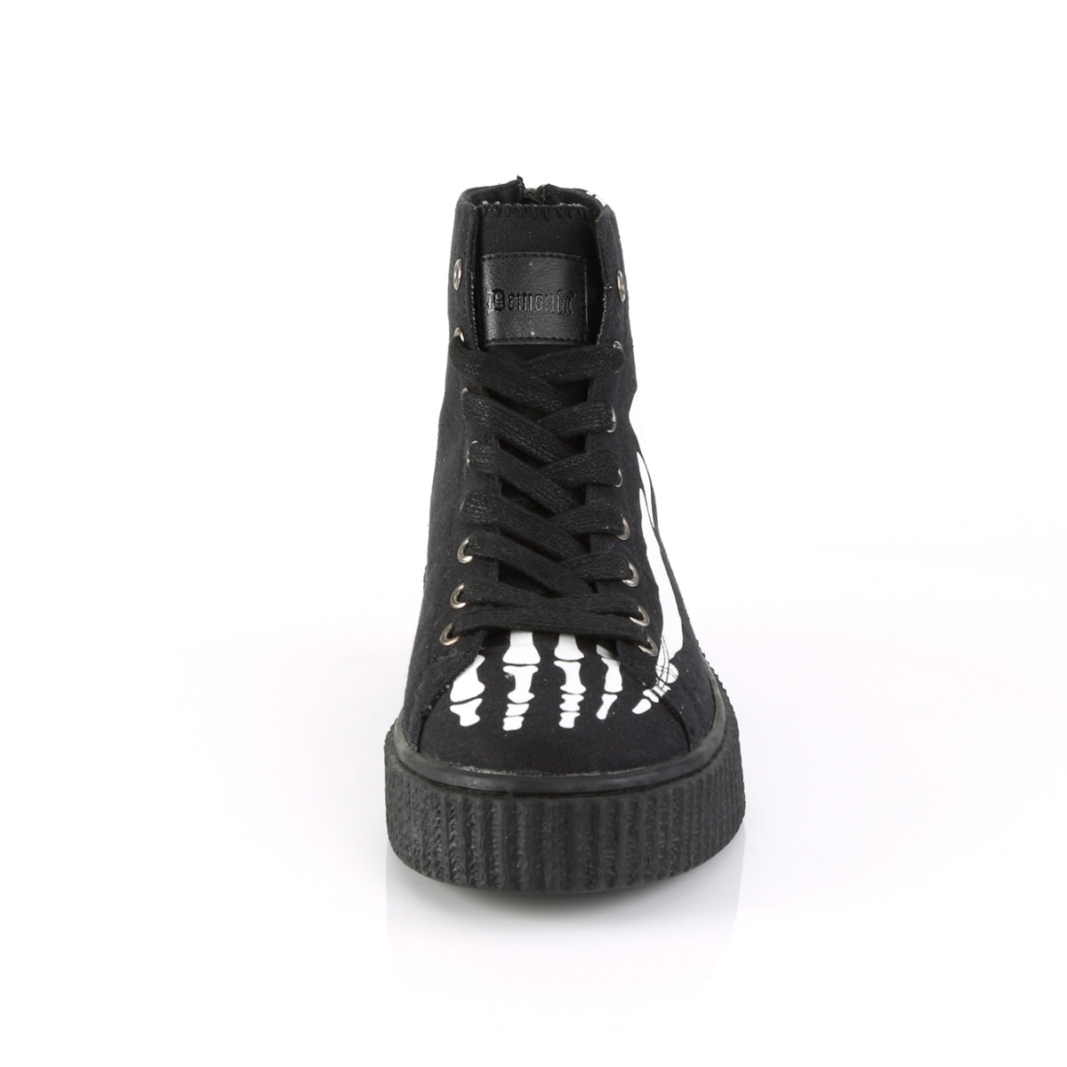 1 1/2"PF Round Toe Lace-Up Front High Top Creeper Sneaker, (Demonia SNK252/BCA)