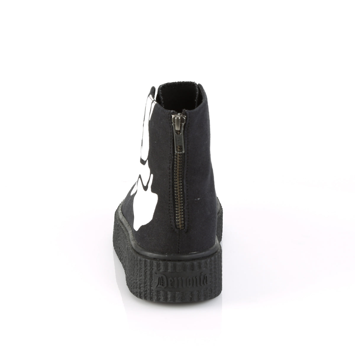1 1/2"PF Round Toe Lace-Up Front High Top Creeper Sneaker, (Demonia SNK252/BCA)