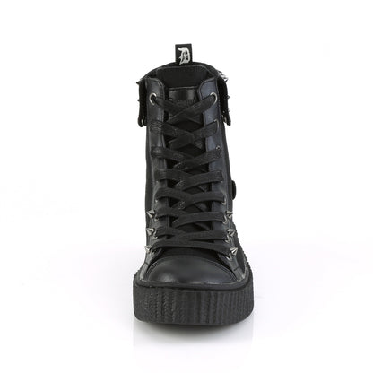 1 1/2" PF Round Toe Lace-Up Front High Top Creeper Sneaker (Demonia SNK266/BCA-VL)