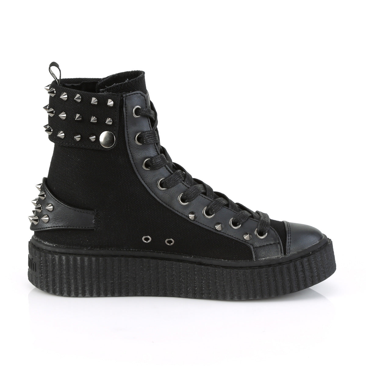1 1/2" PF Round Toe Lace-Up Front High Top Creeper Sneaker (Demonia SNK266/BCA-VL)