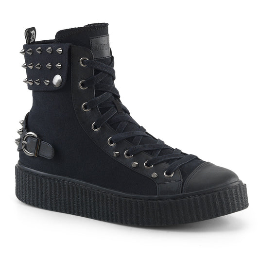 1 1/2" PF Round Toe Lace-Up Front High Top Creeper Sneaker (Demonia SNK266/BCA-VL)