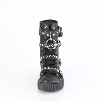 1 1/2"PF Round Toe Lace Up Front Calf High Creeper Sneaker (Demonia SNK320/BVL)