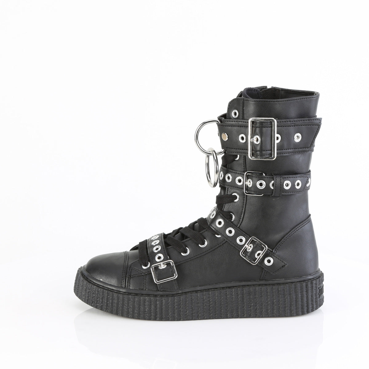 1 1/2"PF Round Toe Lace Up Front Calf High Creeper Sneaker (Demonia SNK320/BVL)
