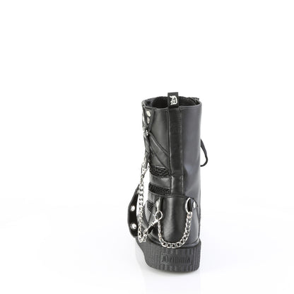 1 1/2"PF Round Toe Lace Up Front Calf High Creeper Sneaker (Demonia SNK325/BVL-FN)